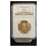 1987 MS69 $25 Gold Eagle NGC Graded  1/2 ozt