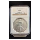 1996 MS69 Silver Eagle Dollar NGC Graded