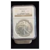 1994 MS69 Silver Eagle Dollar NGC Graded