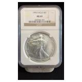 1994 MS69 Silver Eagle Dollar NGC Graded