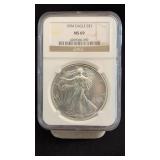 1994 MS69 Silver Eagle Dollar NGC Graded