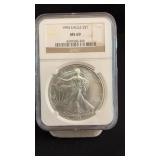 1994 MS69 Silver Eagle Dollar NGC Graded