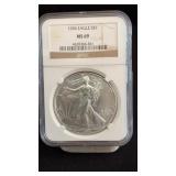 1994 MS69 Silver Eagle Dollar NGC Graded