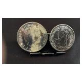 Two 2014 British 1 ozt 999 Fine Silver Coins