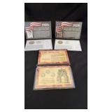 Silver US coins in infographic folios