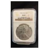 1996 MS69 Silver Eagle Dollar NGC Graded