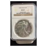 1994 MS69 Silver Eagle Dollar NGC Graded
