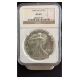 1994 MS69 Silver Eagle Dollar NGC Graded