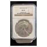 1995 MS69 Silver Eagle Dollar NGC Graded
