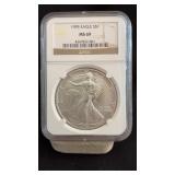 1995 MS69 Silver Eagle Dollar NGC Graded