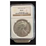 1995 MS69 Silver Eagle Dollar NGC Graded