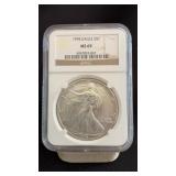 1995 MS69 Silver Eagle Dollar NGC Graded
