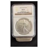 1995 MS69 Silver Eagle Dollar NGC Graded