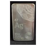 100  Troy ounce .999+ pure silver ingot bar