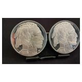 2 Buffalo 2023 Silver 1 ozt 999 Bullion Rounds BU