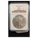 1998 MS69 Silver Eagle Dollar NGC Graded