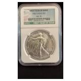 1986 MS70 Silver Eagle Dollar NGC Graded