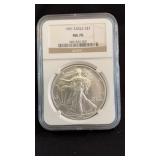1991 MS70 Silver Eagle Dollar NGC Graded