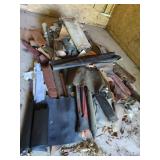 Hugh pile of leather asst colors and sizes
