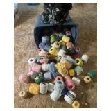 Large Tub of Crochet Thread & Crochet Hooks
