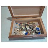 Wooden Jewelry Box with Watches Earrings