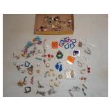 Costume jewelry mostly earrings pierced & clip