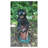 Concrete Bear on a StumpStatue Lawn Ornament