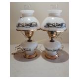 Pair Modern Hurricane Night Stand Table Lamps