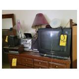 TV, PROJECTOR SCREEN, RADIOS, LAMPS