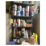 SHELF, BUCKETS, PAINTS, SHELF, MISC