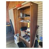 SHELF, WITH CABINET AT BOTTOM