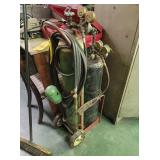 TORCH CART, TANKS, HOSE, TORCH, GAUGES