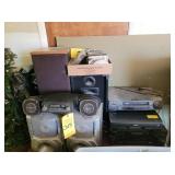 SPEAKERS, SOUND SYSTEM COMPONENTS, VHS PLAYER, CDS