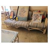 FURNITURE- SOFA, GLASS TOP TABLE, CHAIRS, LOVESEAT