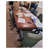 WOOD CONFERENCE TABLE & CHAIRS