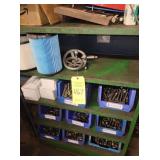 CONTENTS OF SHELF - CAP SCREWS, HANDLES, FILTERS