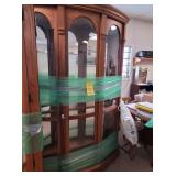 CURVED CURIO CABINET, GLASS SHELVES
