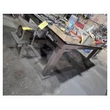 STEEL TABLE,  102'x 72'x1/2', 2 VISES