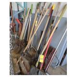 BROOMS, SHOVELS, RAKES ETC
