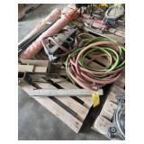 SKID OF MISC, PLASTIC FENCE, HOSE,