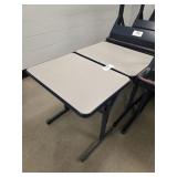TWO DESKS, METAL FRAME, 20"x27"