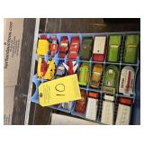 TRAY OF ASSORTED TOY CARS, TRUCKS