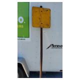 Square Yellow Sign Post
