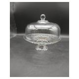 Clear Glass Cake Plate on Stand with Lid