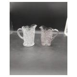 2 Pressed Glass Clear Pitchers
