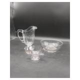 Clear Starred Cosmos Pitcher, Bowl &