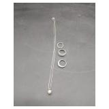 13 Grams of Silver Jewelry (marked 925)