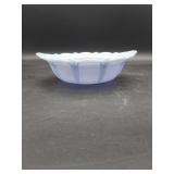 Blue Opaque Milk Glass Bowl
