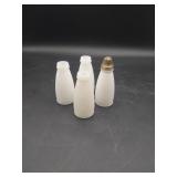 4 Milk Glass Salt & Pepper Shakers