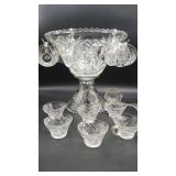 Early American Presscut Punch Bowl with Base